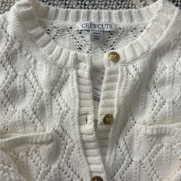 Girl’s Ivory Cropped Cardigan - Picture 2 of 6